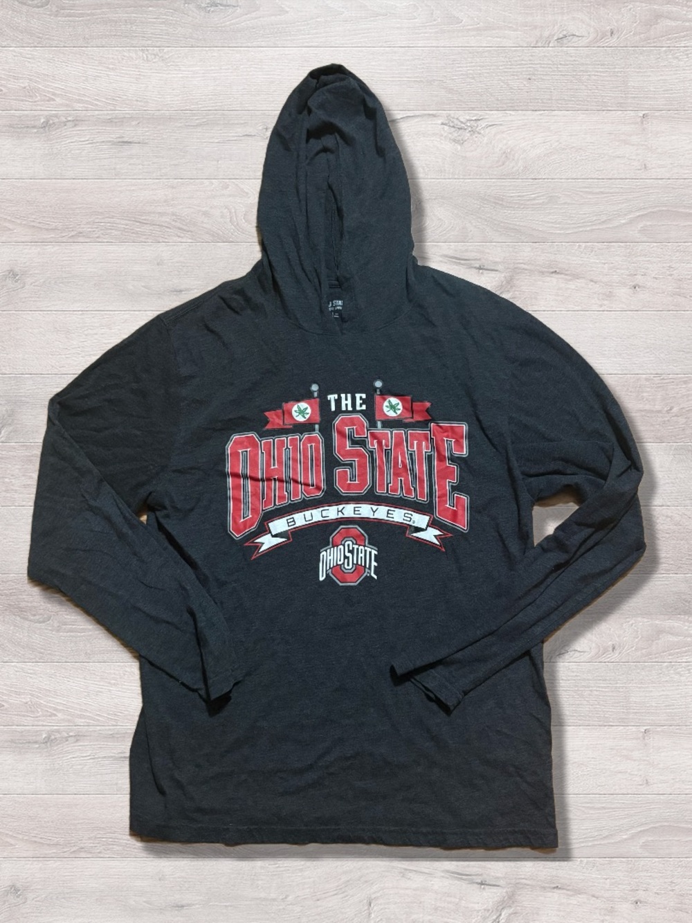 NCAA OSU Ohio State Buckeyes Lightweight Thin Hoodie Sweatshirt Large